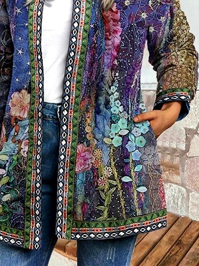 Livia™ | Vintage Casual Blume Bedruckte Jacke