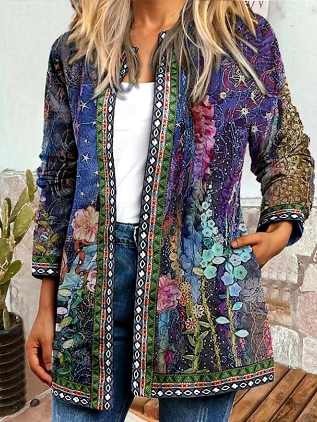 Livia™ | Vintage Casual Blume Bedruckte Jacke