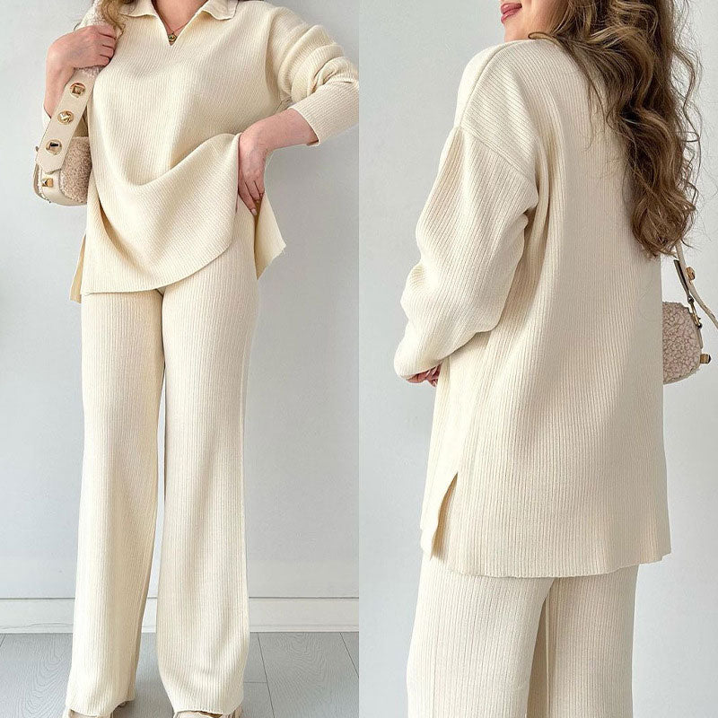 Amal™ | Casual Ensemble mit V-Ausschnitt