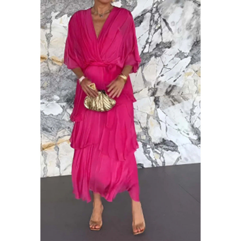 Nadime™ | Elegantes V-Ausschnitt Kleid