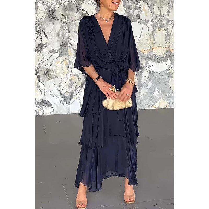 Nadime™ | Elegantes V-Ausschnitt Kleid