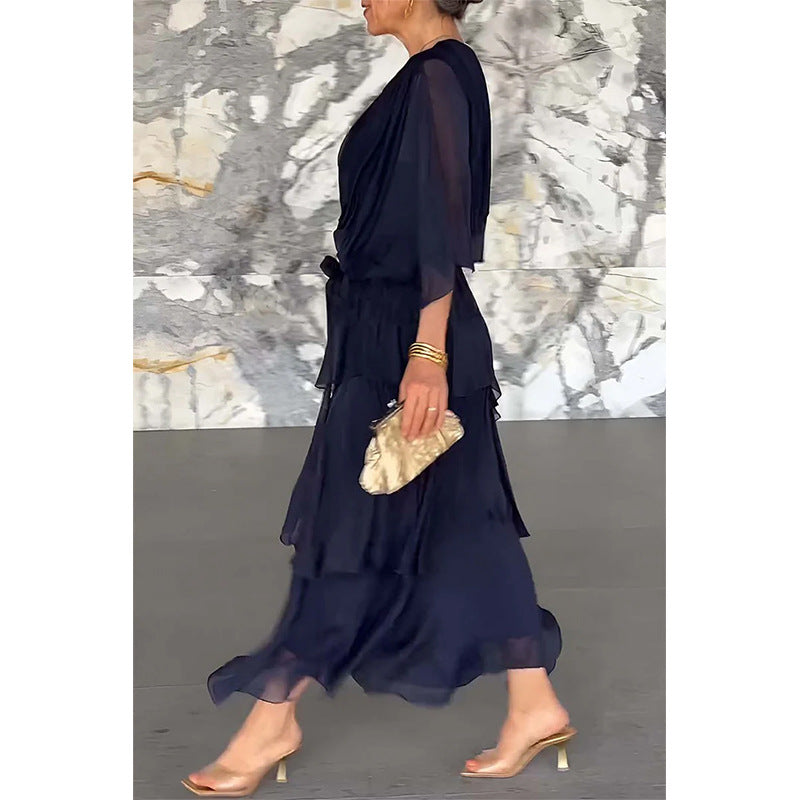 Nadime™ | Elegantes V-Ausschnitt Kleid